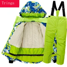 Коллекция года, детские спортивные лыжные костюмы для девочек и мальчиков возрастом от 5 до 16 лет, спортивный костюм для девочек и мальчиков брендовая зимняя куртка, комбинезон, брюки, одежда