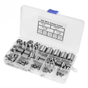 

80Pcs/Set SS304 Stainless Steel Coiled Wire Helical Screw M3-M14 Thread Repair Insert Threaded Inserts Assortment Kit Best Offer