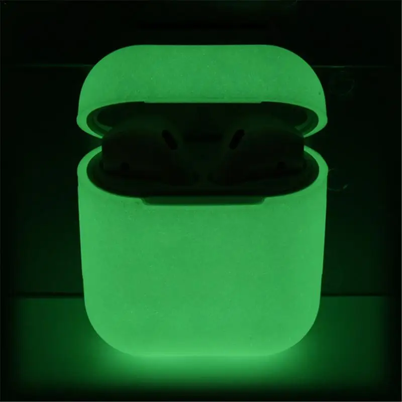 Silicone Case Bluetooth Headset Storage Box Wireless Headphones Dust-Drop Proof Storage Set Luminous Cover For Airpods Apple