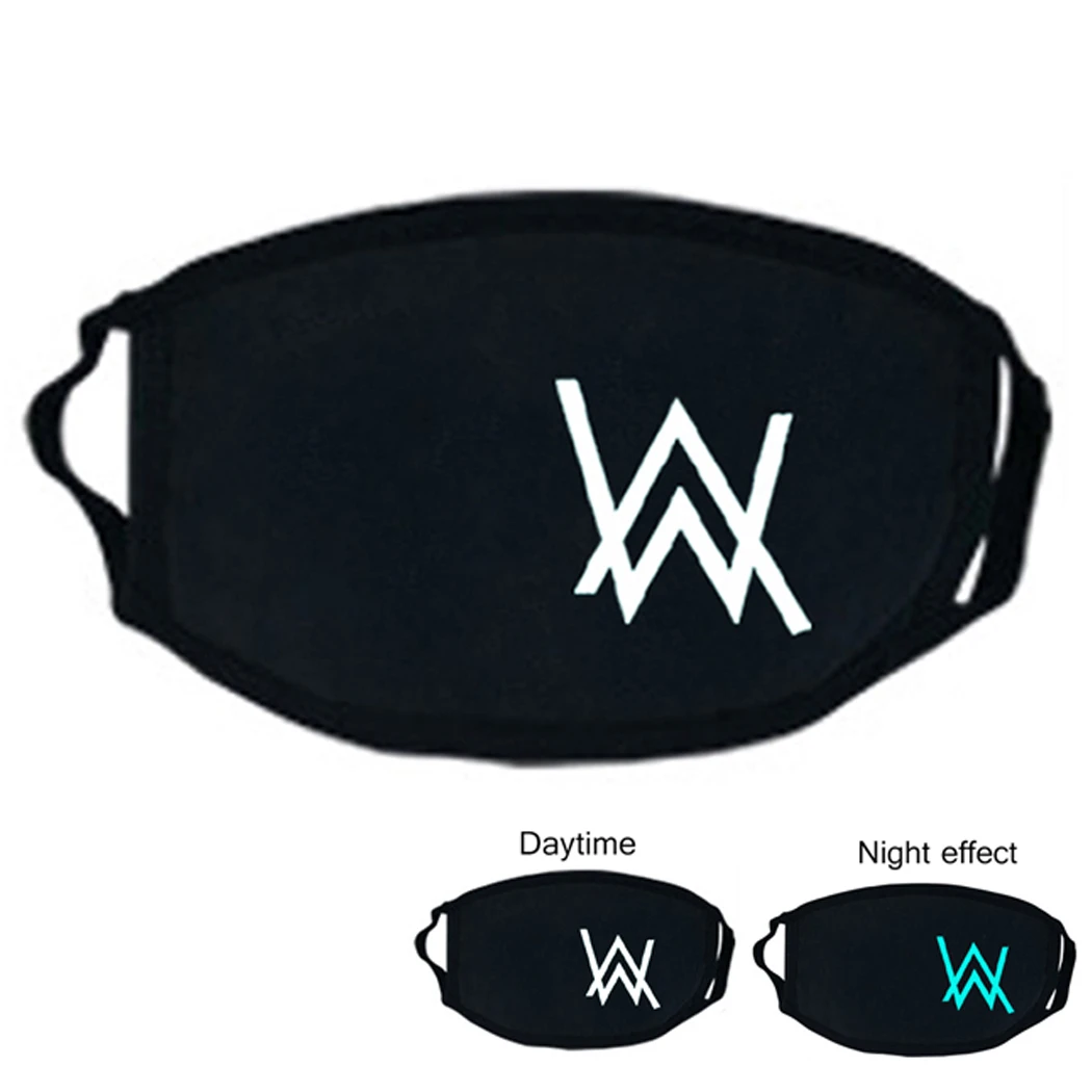 

Women Men Black PM2.5 Mouth Mask Creative Cartoon Luminous Anti-dust Cotton Mouth Cover Half Face Mask Dropshipping