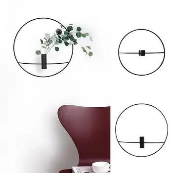 

Europe Nordic Candlestick Geometric Round Wall Mounted Candle Holder Candlestick Crafts Wedding Table Home Decor