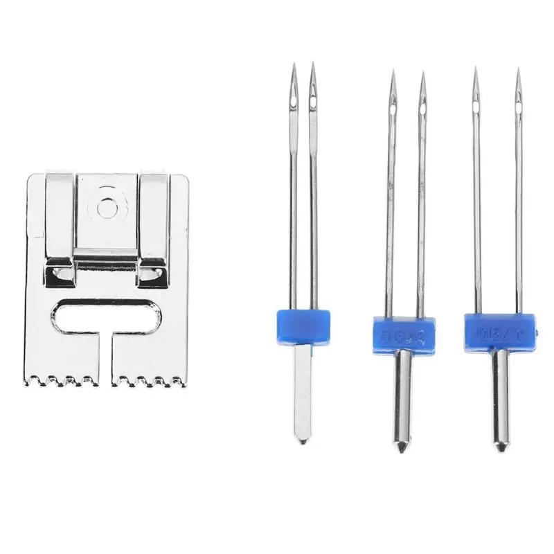 

Metal Sewing Machine Presser Foot with 3 Sizes Double Twin Needles Pin For Brother Singer Janome Sewing Machine Parts