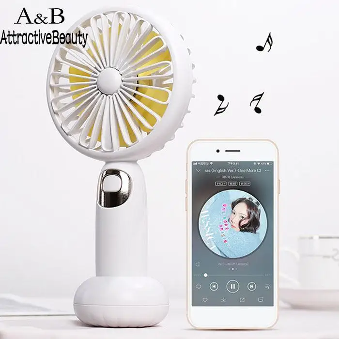 

Home Outdoor 2 in 1 Handheld Mini USB Fan Bluetooth Speaker USB Charging Cooler Fan