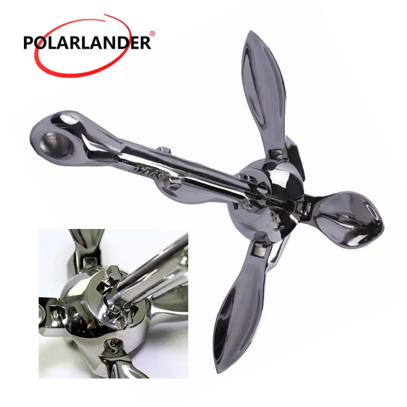 

1 Pc Stainless Steel Durable Boat Folding Grapnel Anchor 0.7 KG Docking Hardware For Boat Marine Yacht