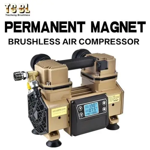 

Air Compressor Pump 2HP Running Permanent magnet motor Oil-Free Frequency Conversion Inflator Double Cylinders Power Tool