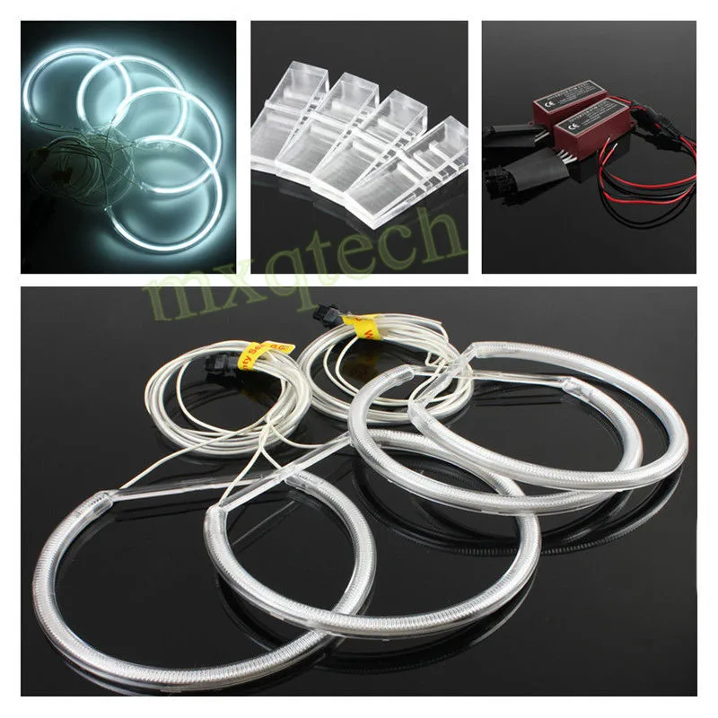 Hot Sell 4pcs 130mm CCFL Angel Eyes Halo Rings Lights Xenon LED White Headlight Bulbs Angel Eye for BMW E36 E39 E46