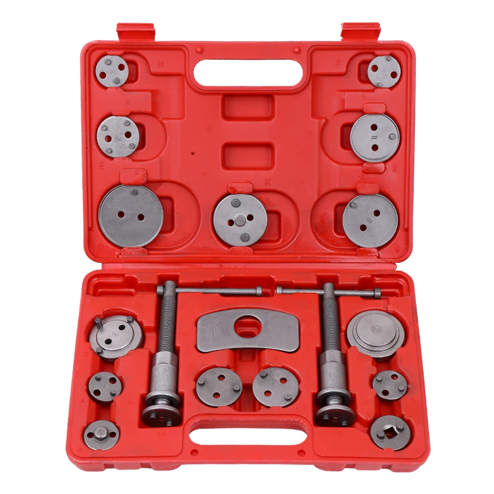 

18pcs Auto Universal Disc Brake Caliper Car Wind Back Pad Piston Compressor Automobile Garage Repair Tool Kit Set
