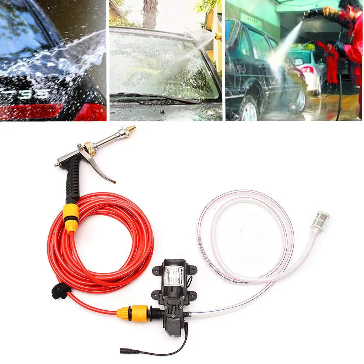  DC 12V 65W Household Portable High Pressure Mini Car Washer Cleaner Water Wash Pump Sprayer Kit Too