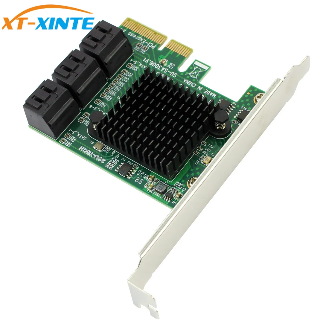 PCI E Express до 6 портов SATA3.0 SATA 3 III Гбит/с контроллер адаптер расширения w
