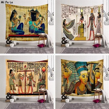 

Egyptian Decor Collection Egyptian Papyrus Depicting Queen Wall Hanging Tapestry Witchcraft Mandala Hippie Boho Wall Carpet