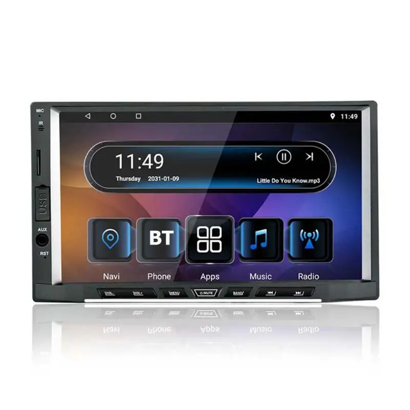 Sale 2 Din android car radio 7 Inch Touch  Android 8.1 Car Stereo MP5 Player GPS navigation Support GPS Navi FM Radio WiFi Carplay 1