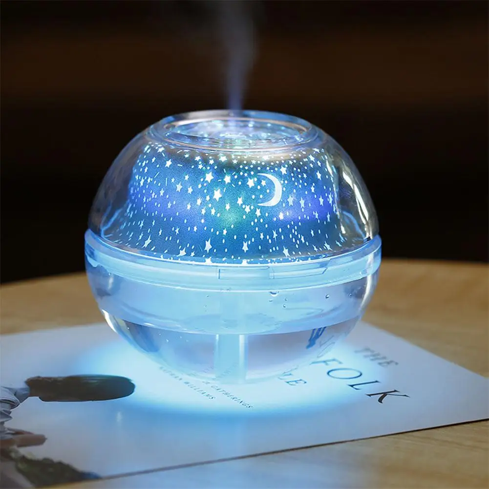 

500ML USB 7Colors LED Crystal Projection Diffuser Mist Humidifier Aromatherapy Diffuser for Home Mist Maker