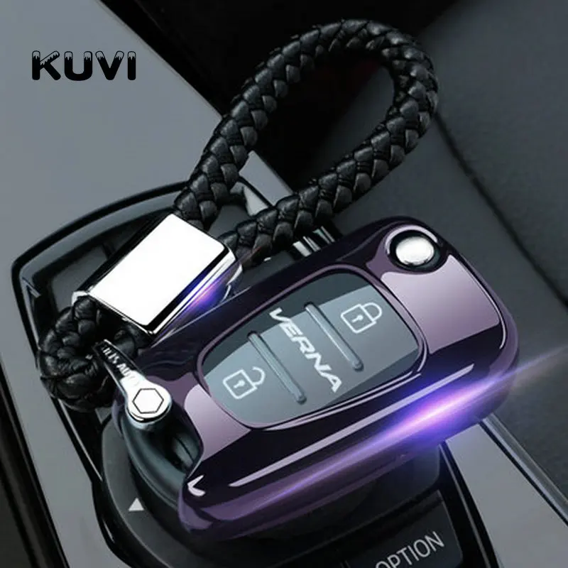 

Soft Tpu car key case cover fob key holder with key chain For Hyundai I10 I20 I30 IX35 Solaris Kia K2 K5 Rio Sportage FlipKey