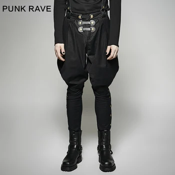 

Punk Rave Streampunk Rock Fashion Military Uniform Style Men's Pants Trousers Stage Performance Personality Pants Sling Pants
