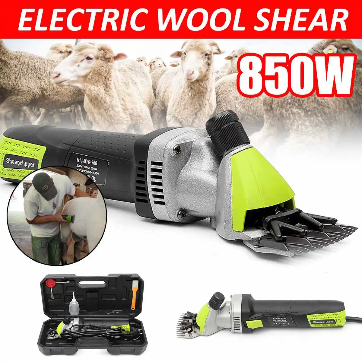 

850W Electric Sheep Shearing Machine 220V Goats Dog Shearing Wool Scissors Clipper Pet Hair Cutter Machine Trimmer Farm Tool