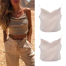 Модная женская майка без рукавов, топ, топы, Повседневная рубашка, блузка, летняя футболка на тонких бретелях, топы