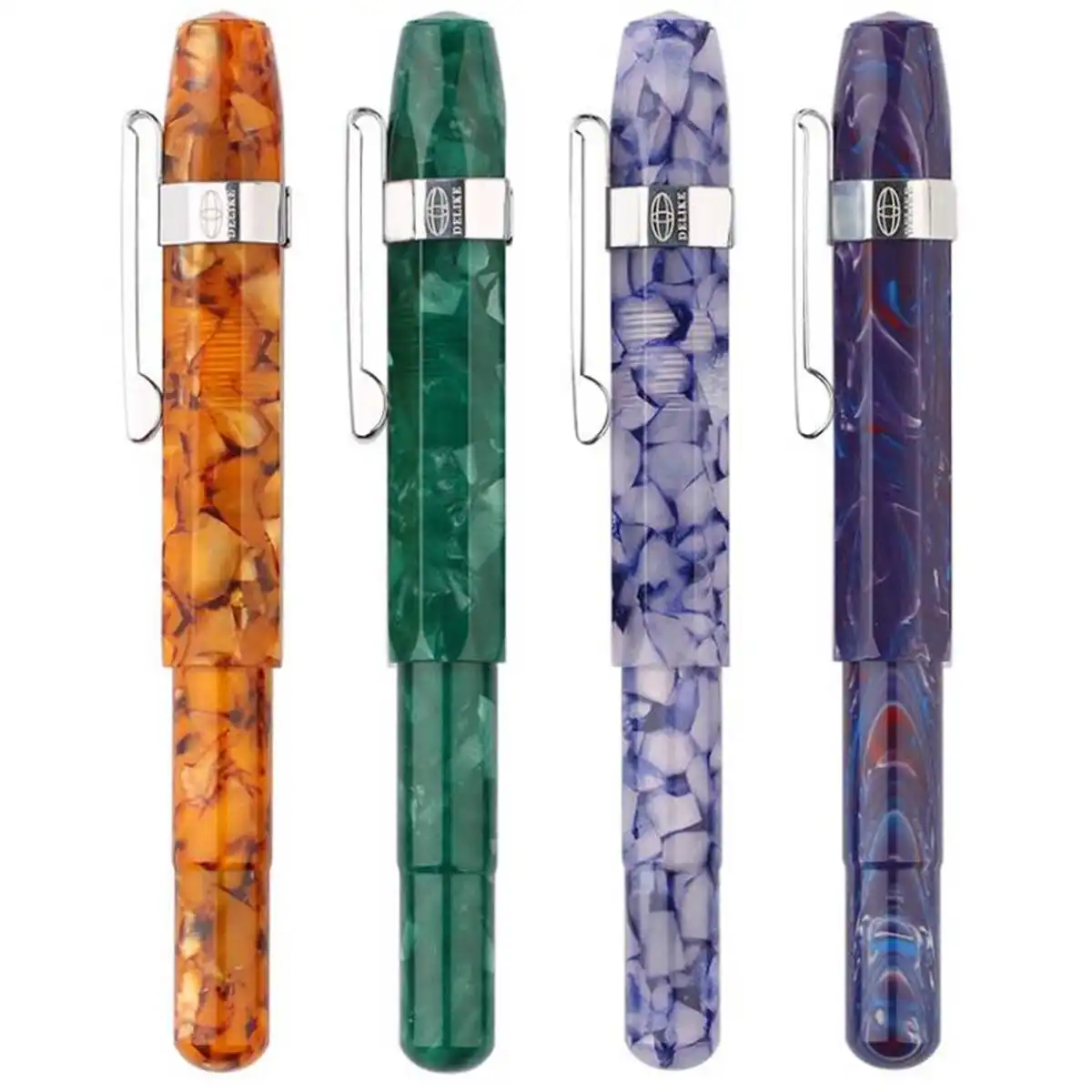

4 Colors 0.38mm Metal Resin Fountain Pen Fine Iraurita Nib Version Calligraphy Writing Pen Box Office School Writing Supplies