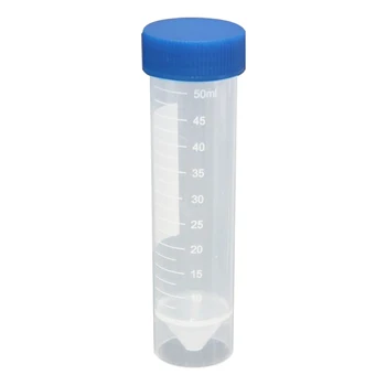 

5 Pieces 50ml Plastic Transparent Centrifuge tube with scale Plastic test tube free-standing with Screw Cap