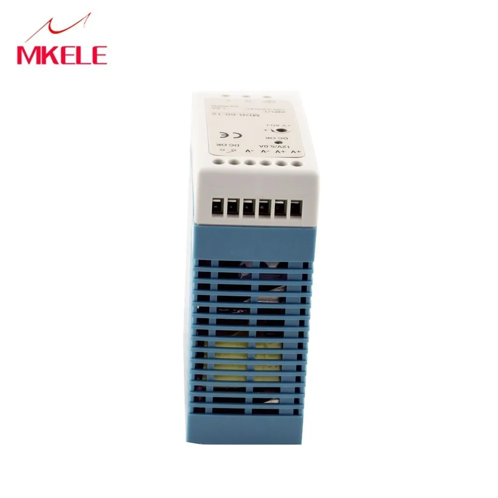 Hoge Kwaliteit MDR 60 din рейка Voeding 50 Вт 5В 10А трансформатор DC ватт Ac Dc преобразователь 1.8A/115В