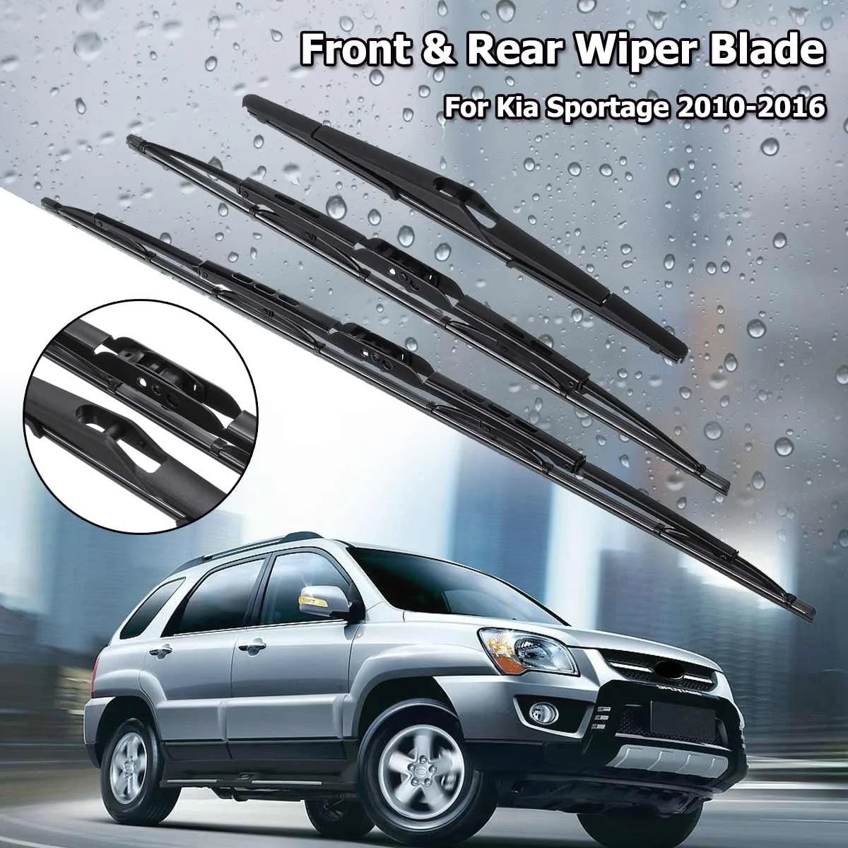 

3Pcs Auto Car Front Rear Windscreen Wiper Blade For Kia Sportage 2010 2011 2012 2013 2014 2015 2016 24" 18" 12