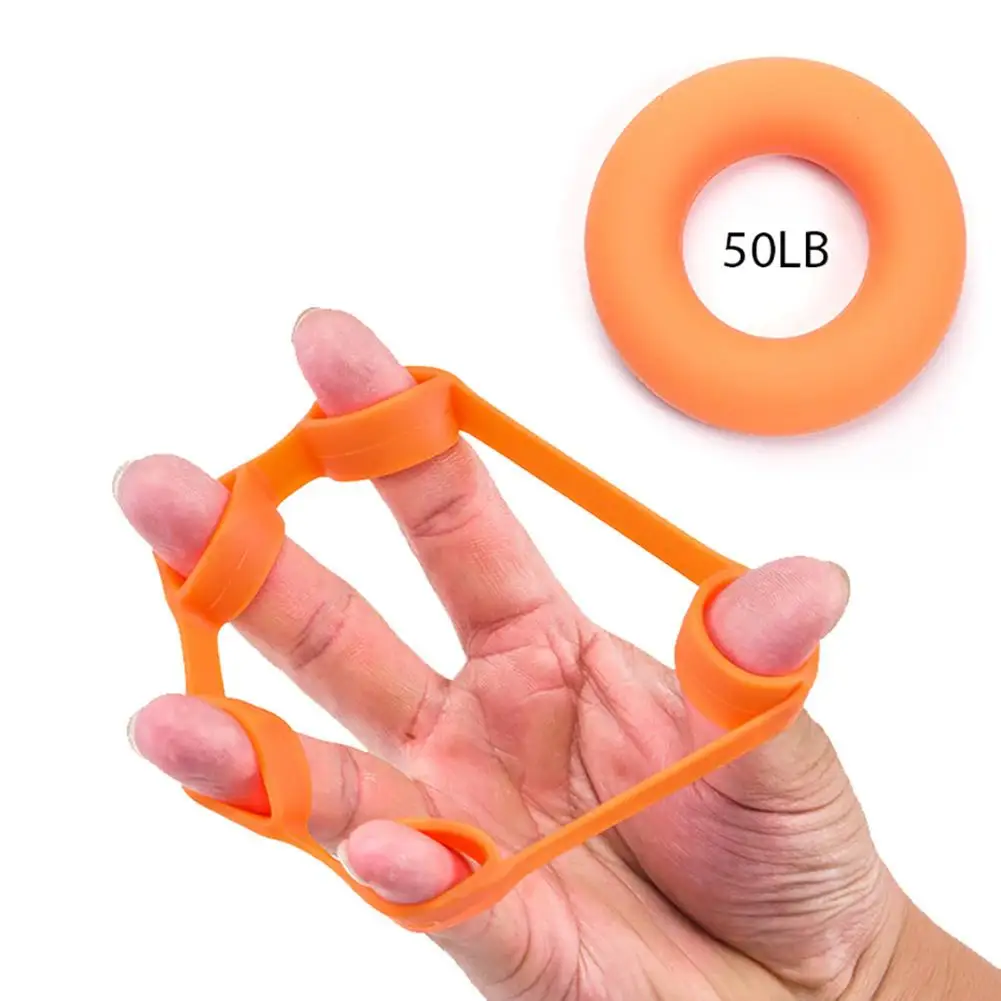 

2pcs 30-50LB Silicone Grip Ring Hand Grip Finger Trainer Hand Exercise Gym Fitness Grip Finger Ring Puller Hand Finger Exerciser