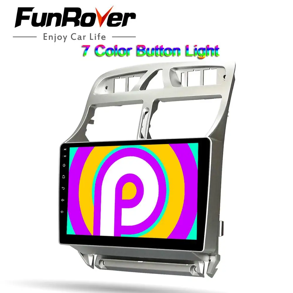  FUNROVER android 9.0 2 din 2.5D+IPS car radio multimedia player For Peugeot 307 2002-2013 dvd gps n