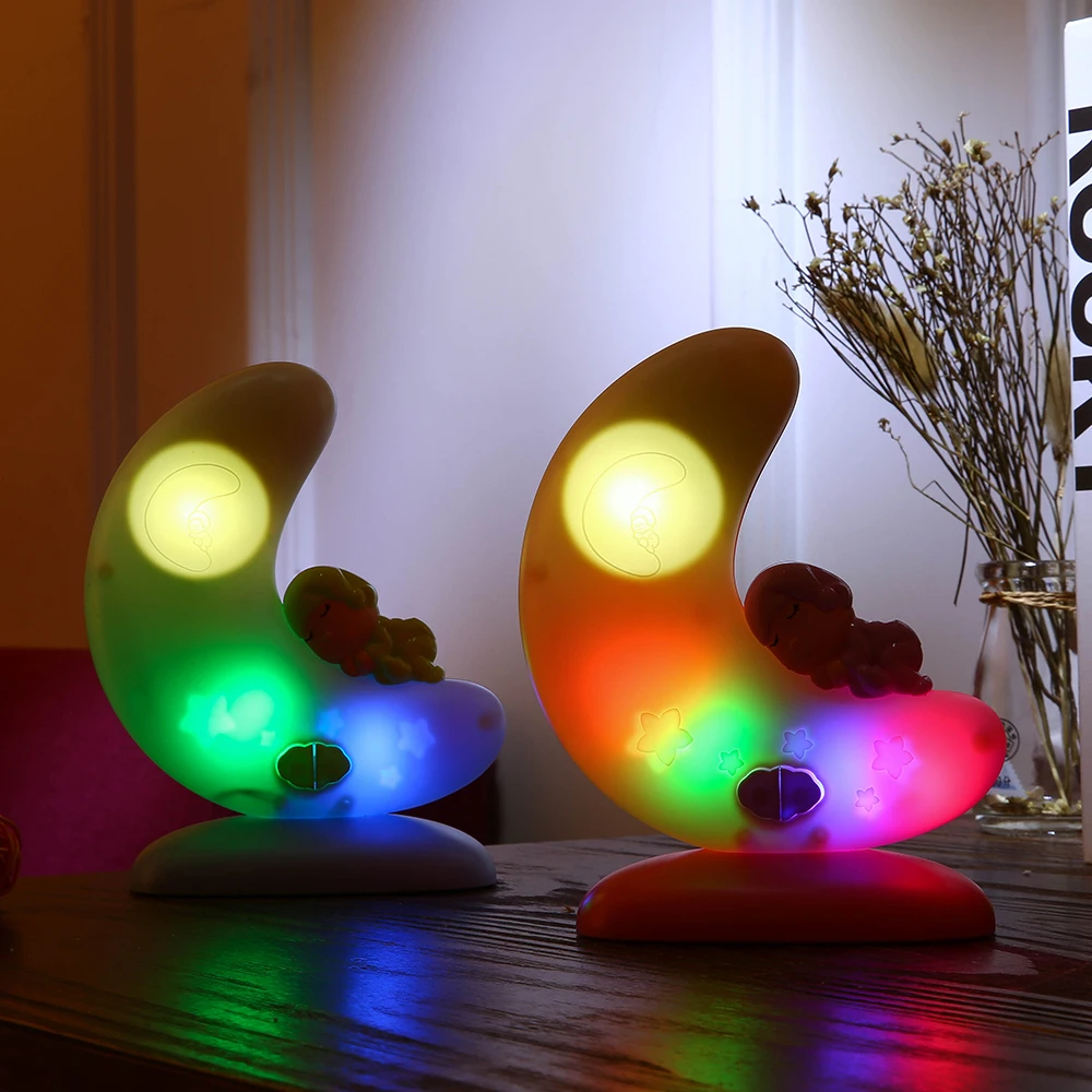 NEW Baby Musical Light Crescent Moon Color Changing Night Light and 3