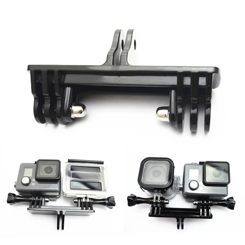 

Two Cameras Adapter Mount Double Bracket Mount Base Adapter Monopod Stand Holder For Gopro Hero7 6 5 Session 4 3+ 3 Xiaomiyi