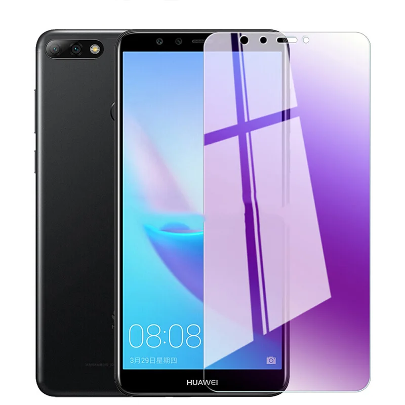 Анти синий светильник MicroData закаленное стекло для huawei Y5 Y6 Y7 Prime 2018 полное покрытие