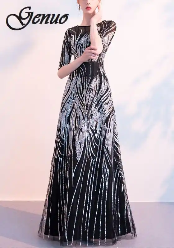 half sequin dress