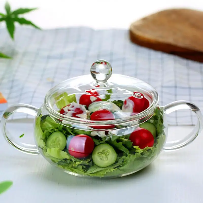 

Microwave Oven High Borosilicate Heat-Resistant Glass Double Pot Soup Stew Pot Noodle Bowl Porridge For Kitchen Tableware