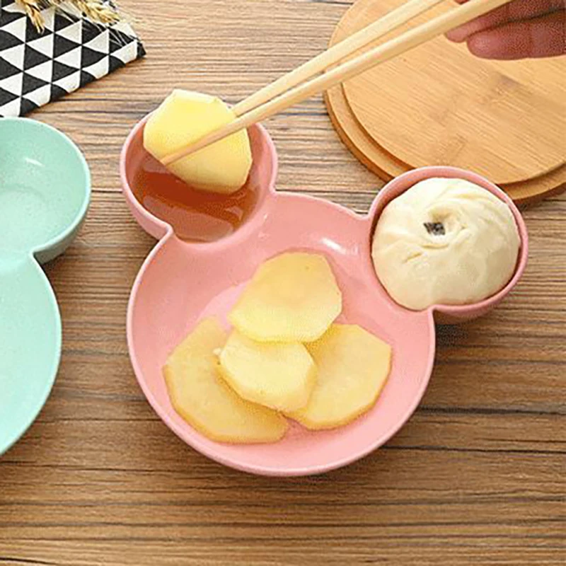 

4Colors Cartoon Mouse Mickey Bowl Dishes Lunch Box Kid Baby Children Infant Baby Rice Feeding Bowl Plastic Snack Plate Tableware