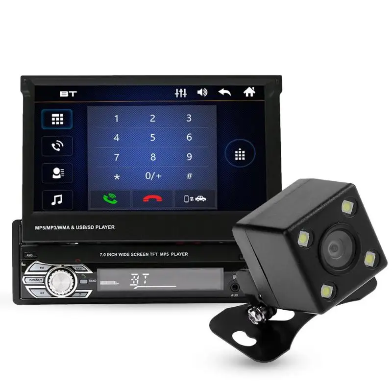 

7in Touch Bluetooth Car GPS MP5 Player Radio USB/TF/AUX Map+Rearview Camera