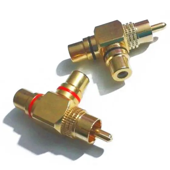 

BIFI-2 pcs Gold Plated 1 Male to 2 Female RCA Splitter Adapter AV Video Audio