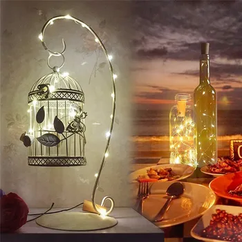 

20LED 2M 3 Modes Sliver Wire Bottle LED String Light Battery Powered Glass Wine Cork Lamp Christmas Wedding Decoration Holiday