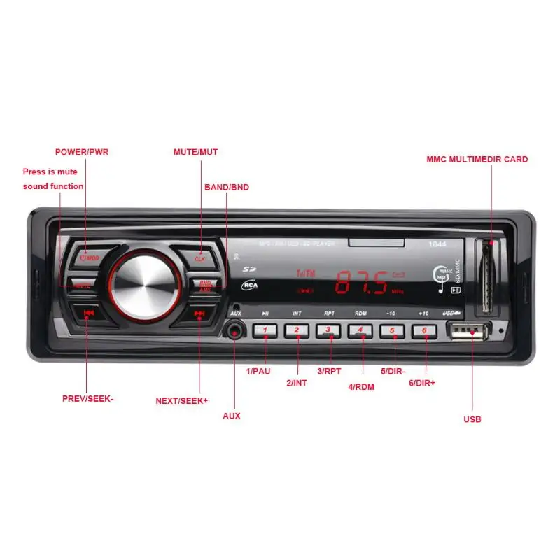 VODOOL 12V In dash один Din автомобильный fm приемник Радио стерео аудио Авто 3 5 мм AUX MP3