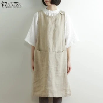 

ZANZEA Women Summer Dress Ladies Short Vestidos One Button Aprons Style Dresses Casual Party Sundress Robe Femme Plus Size 5XL