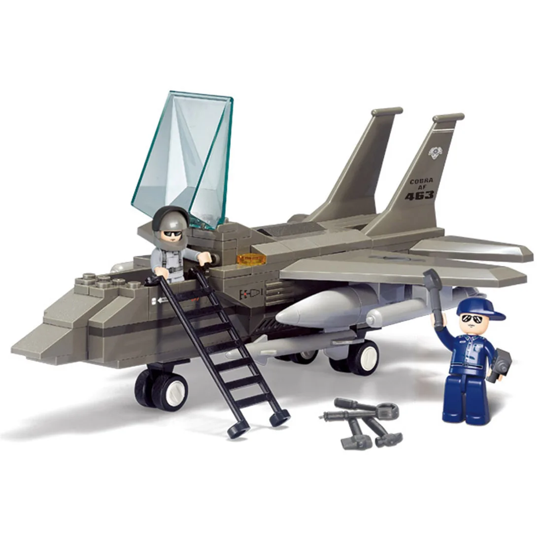 

Sluban Military Theme DIY Small Particle Model Building Block Assembly F-15 Fighter Brick Toy for Children
