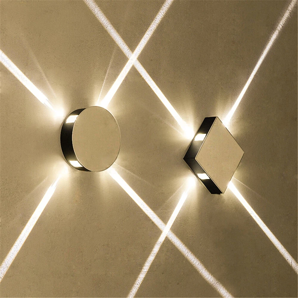 Modern Style X LED Wall Accent Decor Wall Styling lampshade-color: Rectangle 6w|round 12w|round 9w|squsre 12w