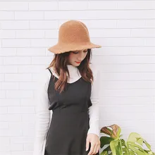 Зимние весенние женские вязаная Панама Шляпы теплая шерсть вязаный крючком Рыбак Кепка s Женская однотонная Складная рыболовная шляпа наружная ветрозащитная Кепка