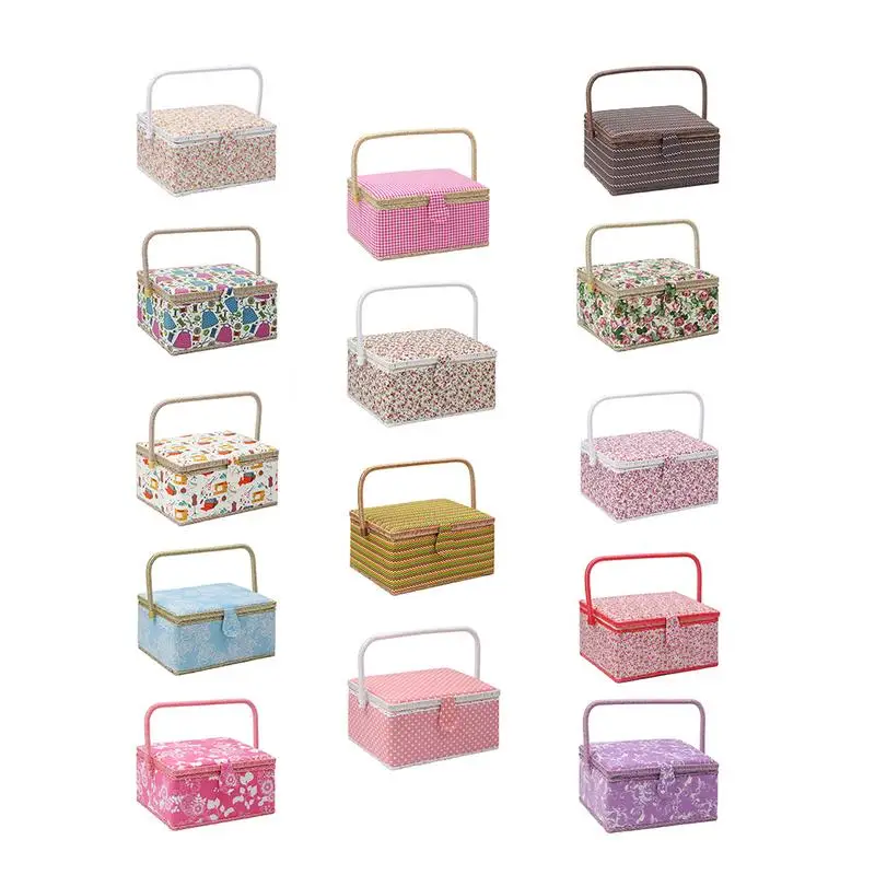 

Large Capacity Needles Threads Jewelry Storatge Box European-style Cloth Art Desktop Finishing Case Sewing Receipt For Daily Use