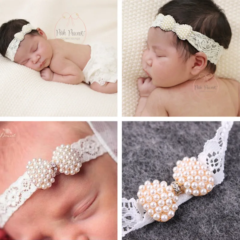 YUZEHD 1PC Girls Princess Lace Rhinestone Headband Newborn Christening