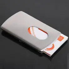 50 шт Лидер продаж Нержавеющая сталь держатель для карт Для мужчин Бизнес ID кредитных карт кошелек мужской Роскошный Серебряный алюминиевый корпус крышка