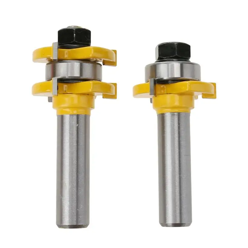 

Milling Shank Blade Cutter Tongue and Groove Router Bit Set 1/4 x 1/4 - 1/2 Shank Woodworking Tools Door knife Wood Cutter