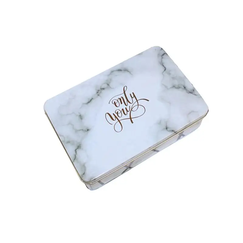 

Rectangle Metal Storage Box Marble Pattern Candy Iron Box Bridesmaid Gift Wedding Party Innovative Tinplate Sugar Packing Box