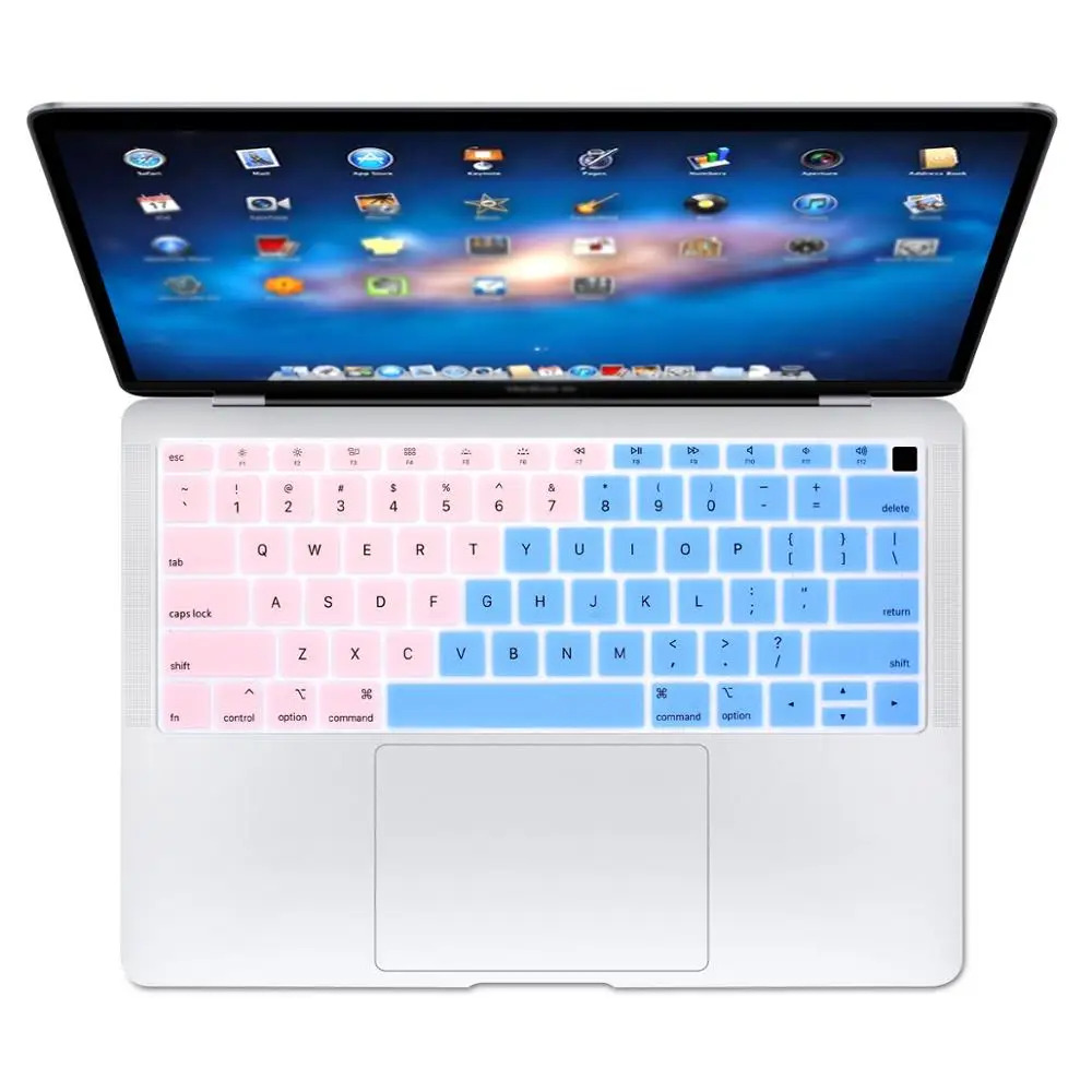 Красочная мягкая силиконовая крышка клавиатуры для MacBook New Air 13 с Retina & Touch ID A1932