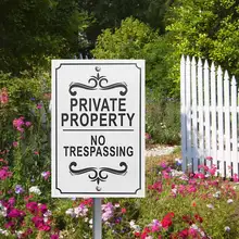 20X30 см собственность без пересечение границы Алюминий металлические знаки для дома и улицы Металл Безопасность Предупреждение знак 2 просверленное отверстие безопасности