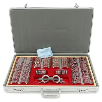

KIWARM 266Pcs Optometry Test Optical Trial Lens Set Metal Rim Aluminium Case Optometria Tool + Free Trial Frame Gift