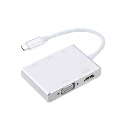 USB C Тип C к HD VGA USB адаптер 5 в 1 конвертер для Apple Macbook Google Chromebook ноутбука тетрадь