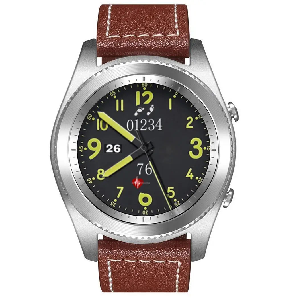 1.3inch Unisex Waterproof Bluetooth Call Smart 5-10m Round Touch Watch 380mAh Pin Buckle RAM 64M+RO